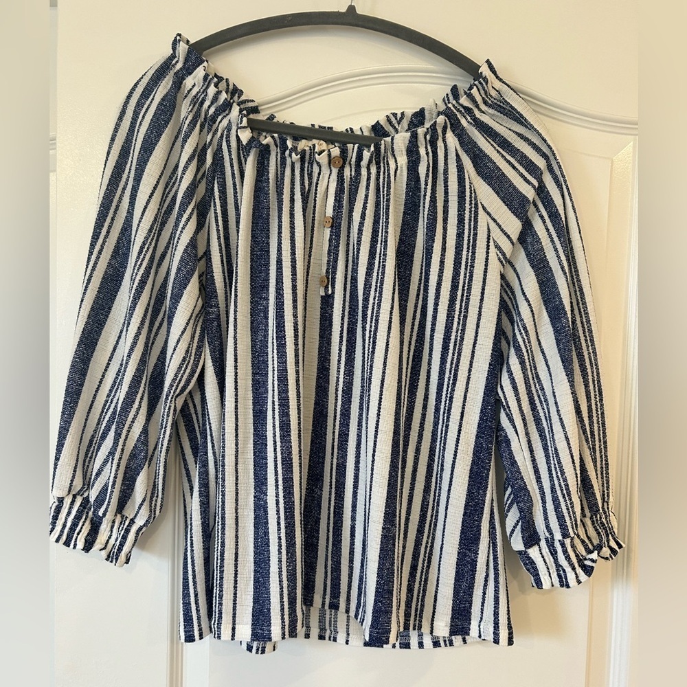 EUC Joie De Vivre Striped Blouse